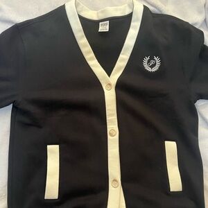 PINK black and cream cardigan